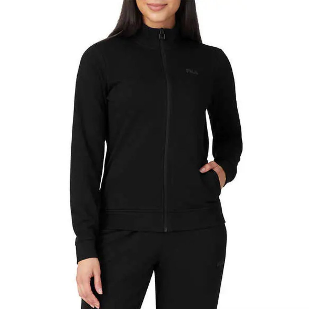 NWT FILA Women's Midweight Full Zip Active Jacket Black Size 2X $80 9HL186
